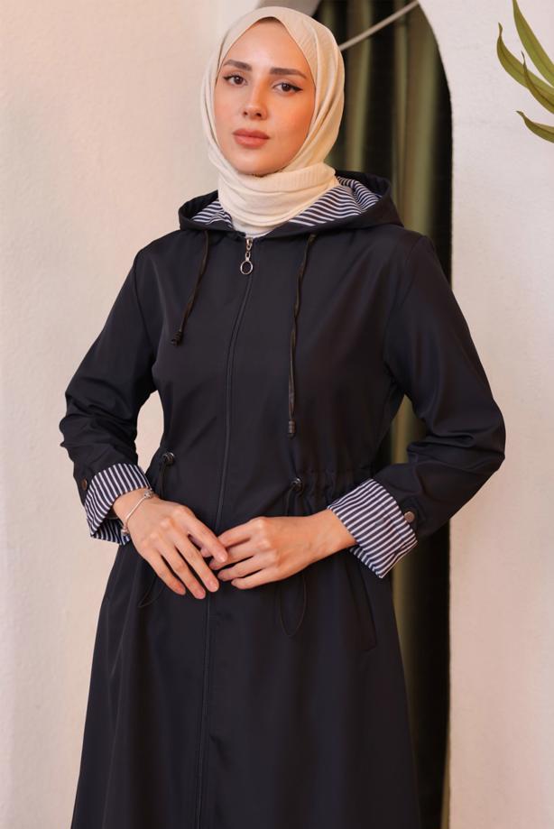 Vêtements hijab  HOODED TRENCH COAT T 0602-1 - TRENDTESETTÜR