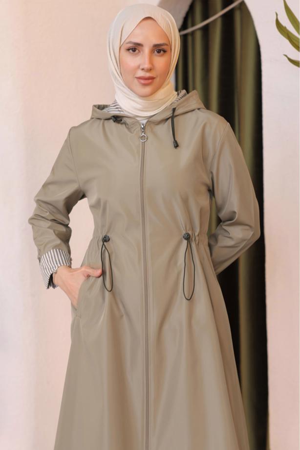 Vêtements hijab  HOODED TRENCH COAT T 0602-1 - TRENDTESETTÜR