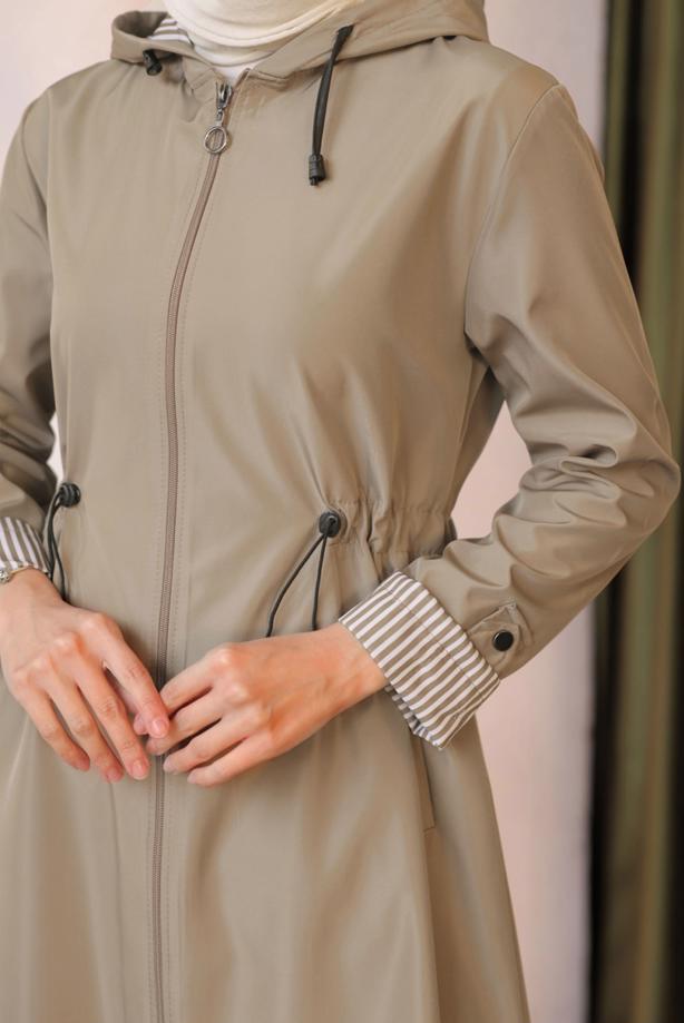 Vêtements hijab  HOODED TRENCH COAT T 0602-1 - TRENDTESETTÜR