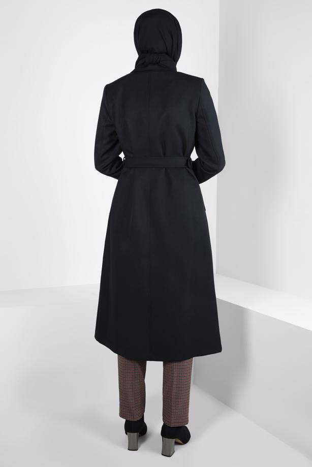 Hijab clothing BLACK T 10838 ALVİNA 17137 TRENÇKOT 38/46 TEK42 - TRENDTESETTÜR