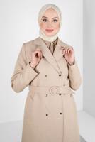Hijab clothing BEIGE T 10838 ALVİNA 17137 TRENÇKOT 38/46 TEK42