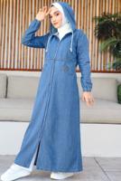 Vêtements hijab BLEU MARINE VESTE MODESTE À CAPUCHE T 1167