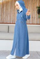 Vêtements hijab BLEU MARINE VESTE MODESTE À CAPUCHE T 1167