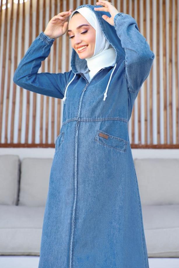Vêtements hijab  HOODED MODEST JACKET T 1167 - TRENDTESETTÜR