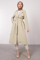 Vêtements hijab BEIGE VESTE AVEC DÉTAIL DE POCHE T 1331