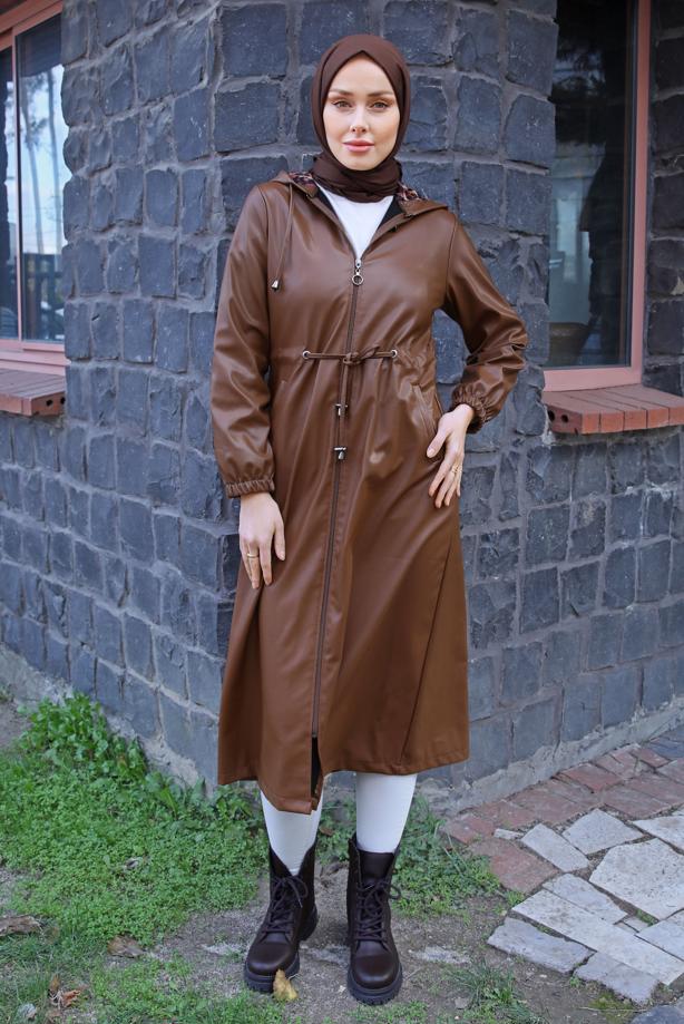 Vêtements hijab TABA VESTE EN SIMILI CUIR T 3212 - TRENDTESETTÜR