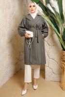 Vêtements hijab GRIS TRENCH CEINTURÉ T 4643