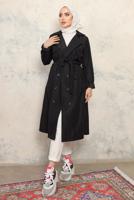Vêtements hijab NOIR TRENCH CEINTURE CEINTURE T 4743