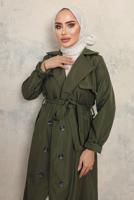 Vêtements hijab KAKI TRENCH CEINTURE CEINTURE T 4743