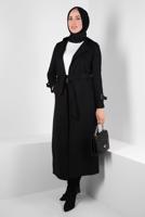 Vêtements hijab NOIR TRENCH-COAT EN DAIM CEINTURE T 5627