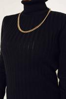 Tesettür giyim SİYAH BALIKÇI YAKA TRİKO BODY T 0485