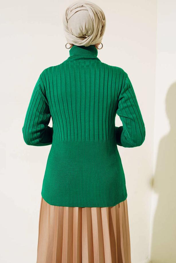 Vêtements hijab VERT BODY TRICOT COL ROULÉ T 0485 - TRENDTESETTÜR