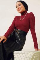 Vêtements hijab ROUGE BORDEAUX BODY TRICOT COL ROULÉ T 0485