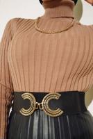 Tesettür giyim KAHVE BALIKÇI YAKA TRİKO BODY T 0485