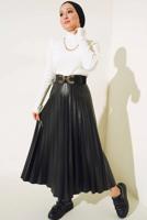 Tesettür giyim EKRU BALIKÇI YAKA TRİKO BODY T 0485