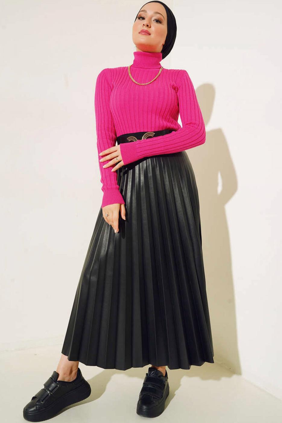 Vêtements hijab FUCHSIA BODY TRICOT COL ROULÉ T 0485