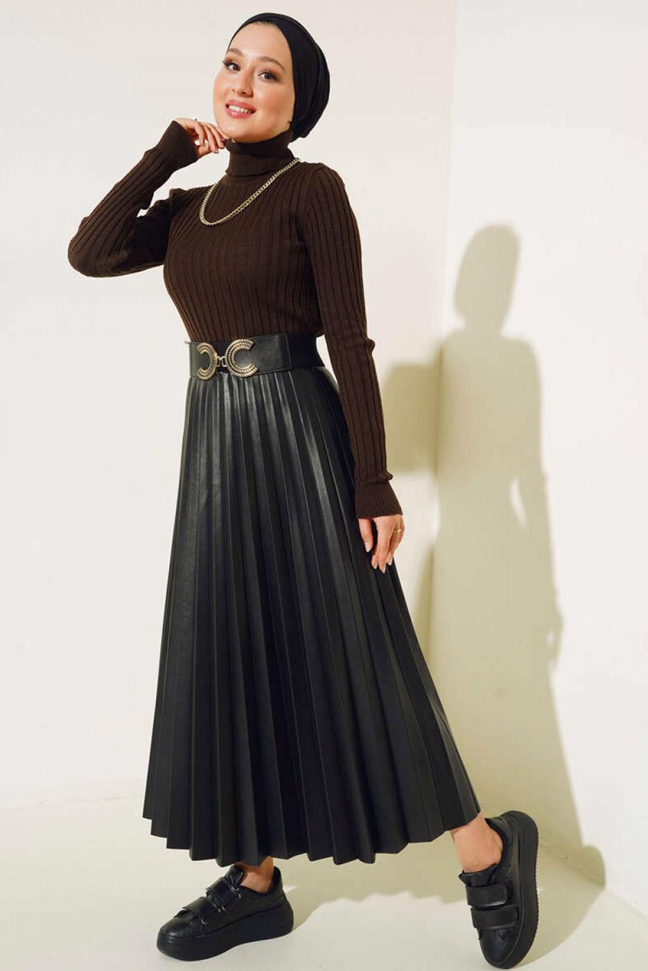 Vêtements hijab BRUN BODY TRICOT COL ROULÉ T 0485