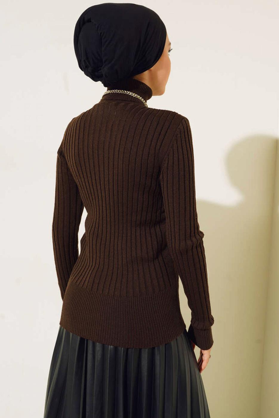 Vêtements hijab BRUN BODY TRICOT COL ROULÉ T 0485