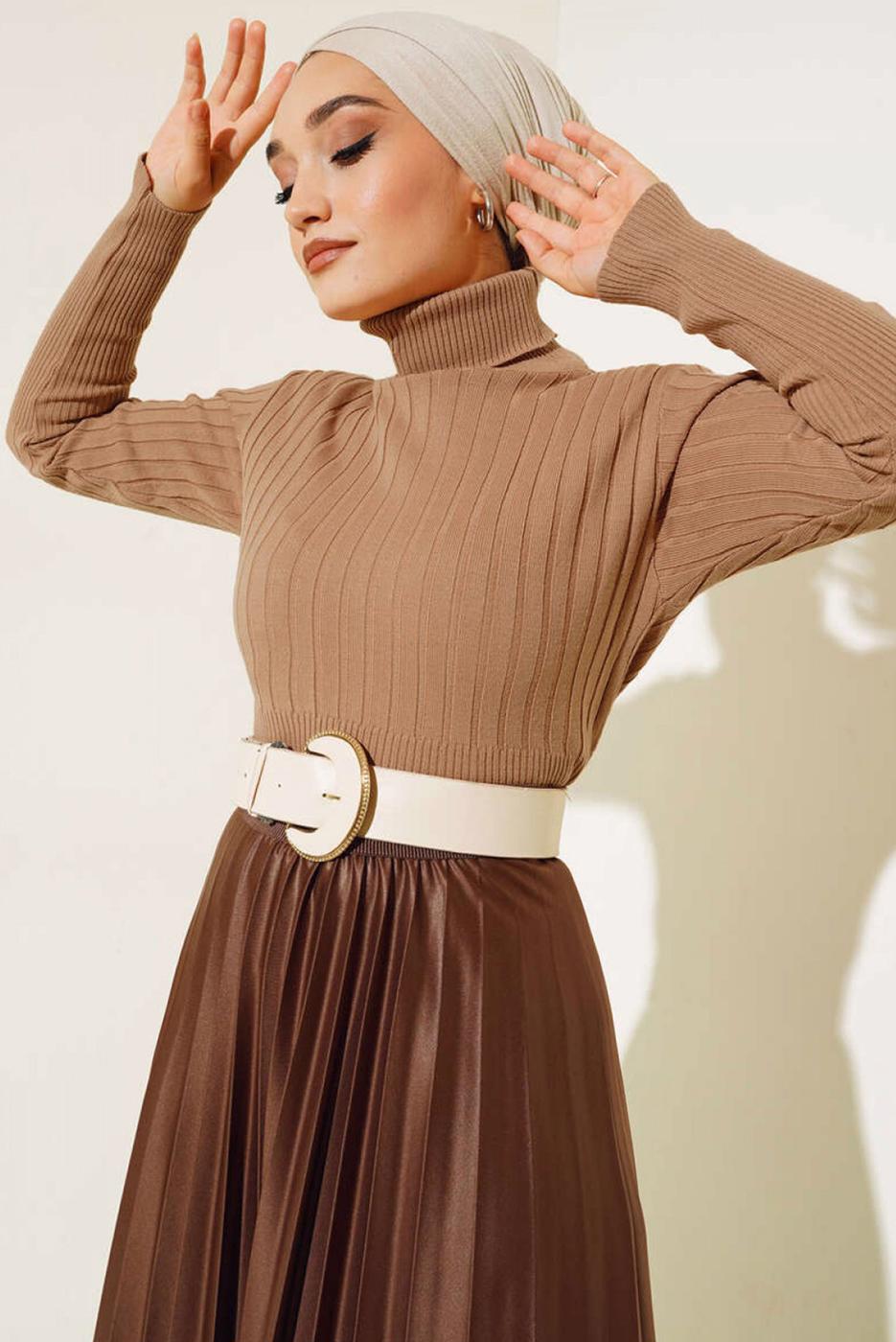 Hijab clothing MINK TURTLENECK KNITWEAR BODY T 0485