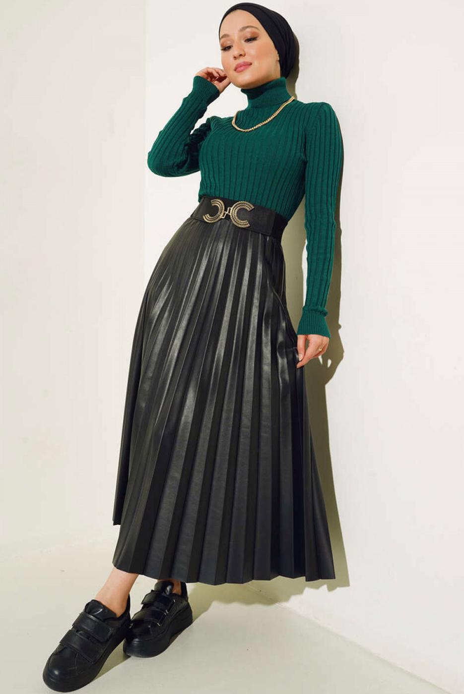 Hijab clothing GREEN TURTLENECK KNITWEAR BODY T 0485