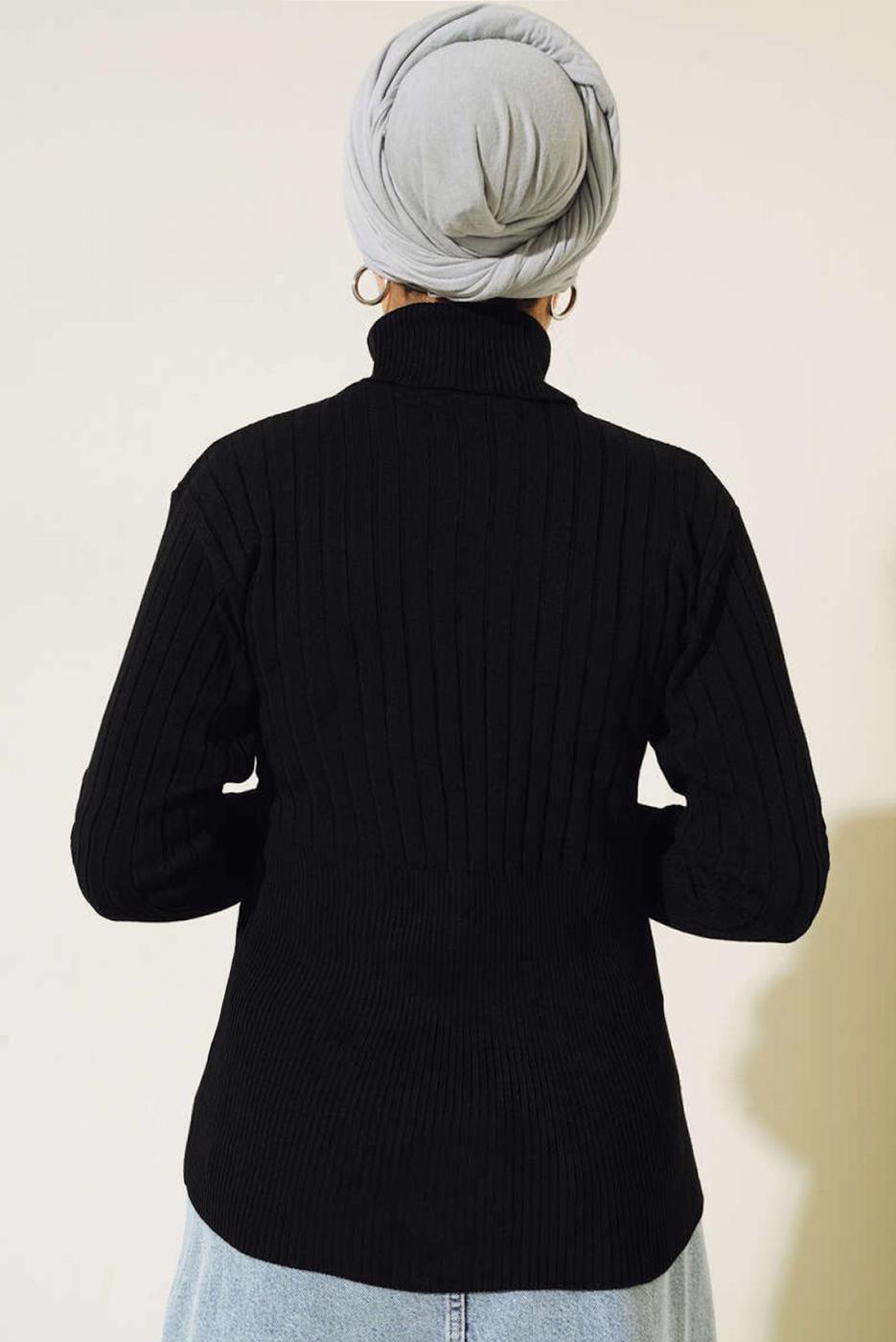 Tesettür giyim SİYAH TRİKO KAZAK T 3105