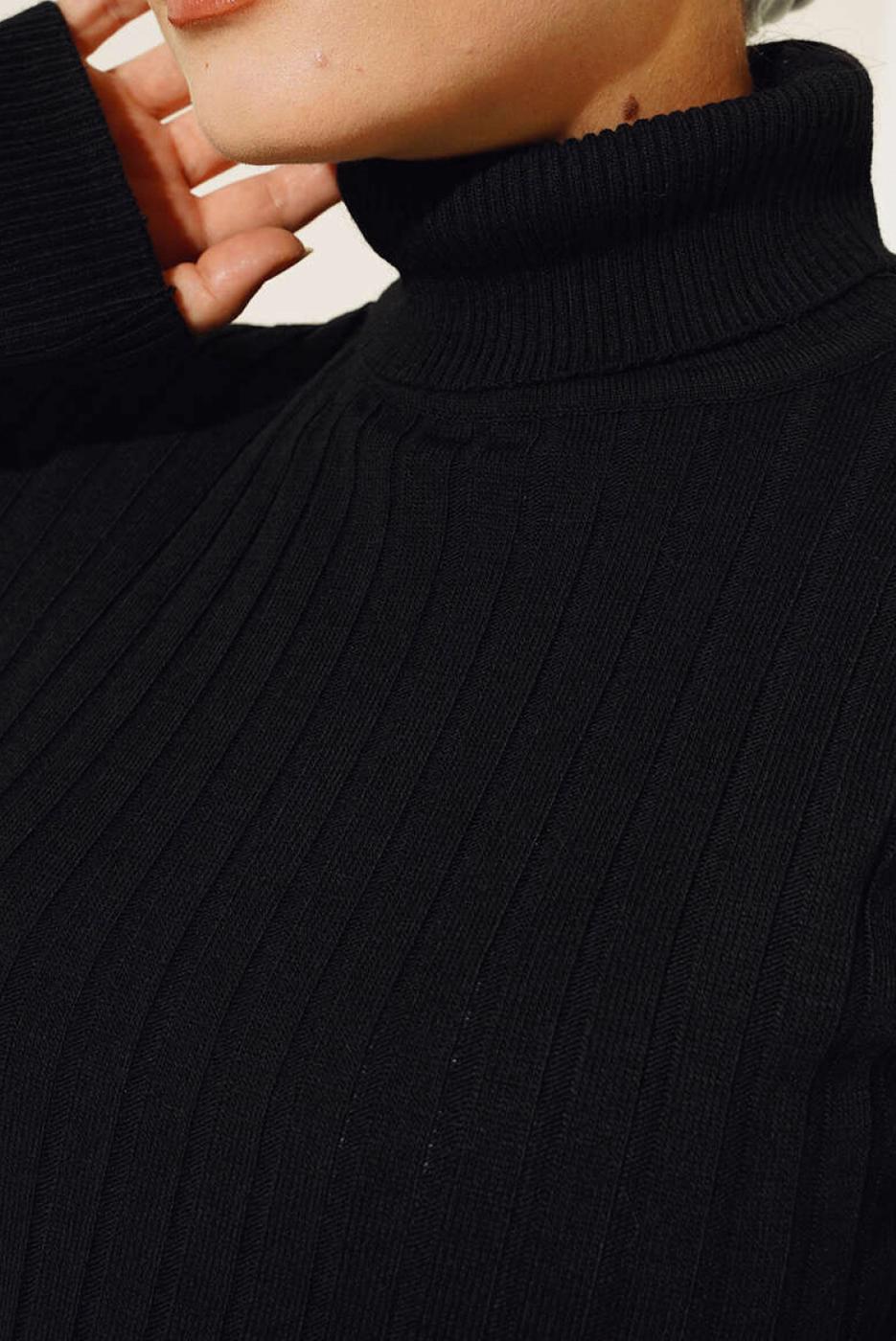 Tesettür giyim SİYAH TRİKO KAZAK T 3105