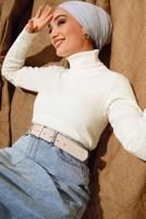 Tesettür giyim EKRU TRİKO KAZAK T 3105