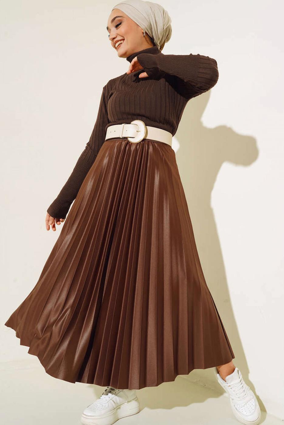 Tesettür giyim KAHVE TRİKO KAZAK T 3105