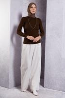 Hijab clothing BROWN TURTLENECK KNITWEAR SWEATER T 6408