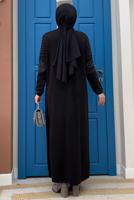 Hijab clothing BLACK PATTERNED KNITWEAR JACKET T 70332