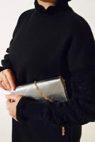 Tesettür giyim SİYAH FIRFIR DETAYLI TRİKO KAZAK T 8003