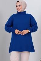Tesettür giyim LACİVERT FIRFIR DETAYLI TRİKO KAZAK T 8003