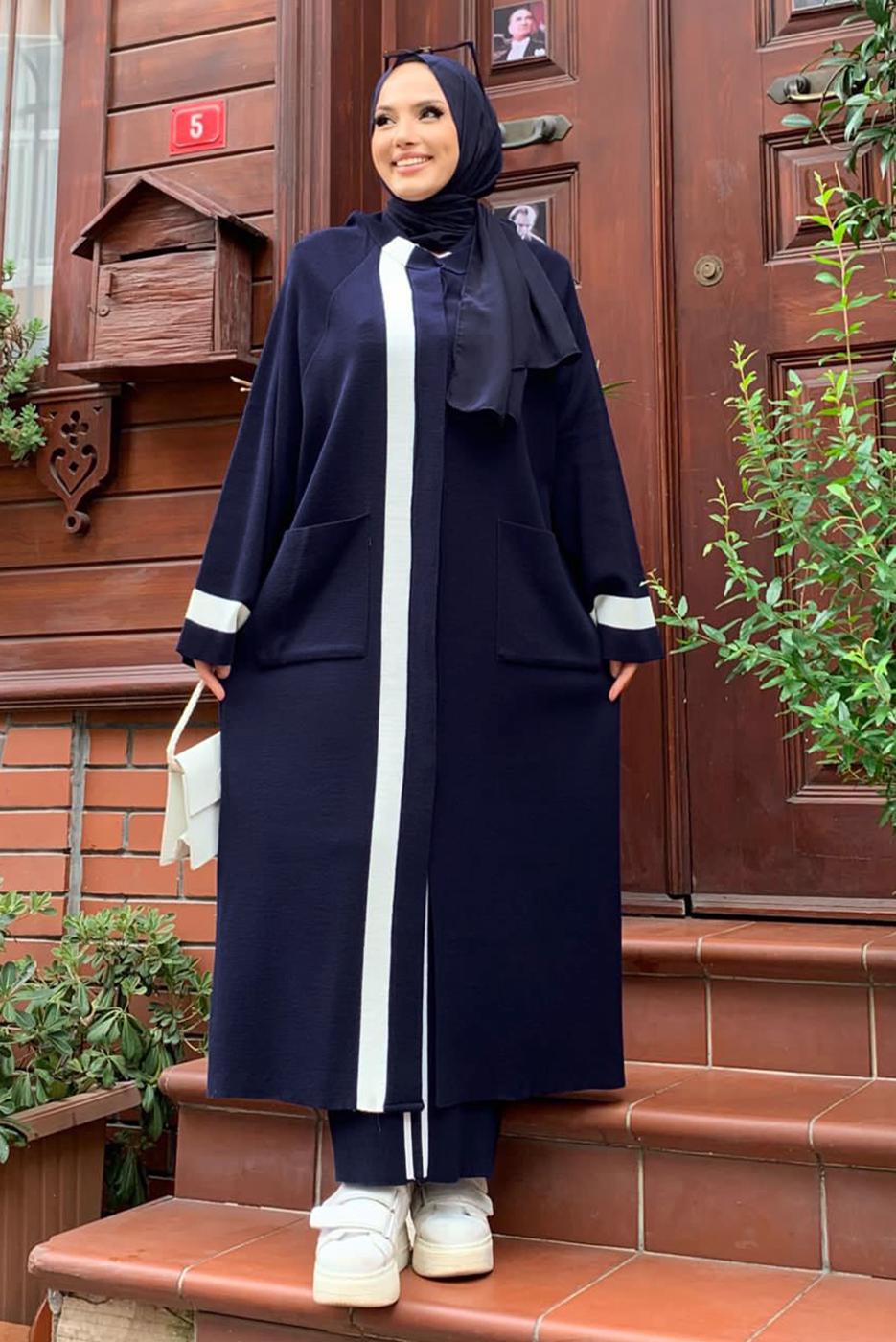 Hijab clothing NAVY BLUE SALAS KNITWEAR CARDIGAN T 80332