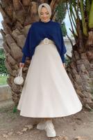 Tesettür giyim LACİVERT YARASA KOL TRİKO KAZAK T 8136