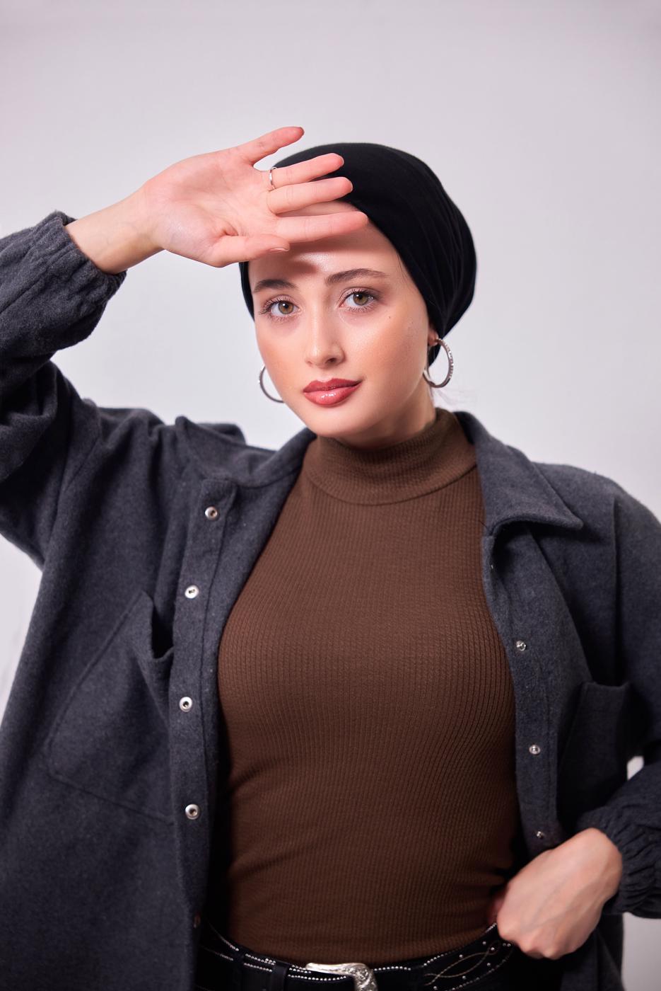 Vêtements hijab BRUN PULL SANS MANCHES T 8253