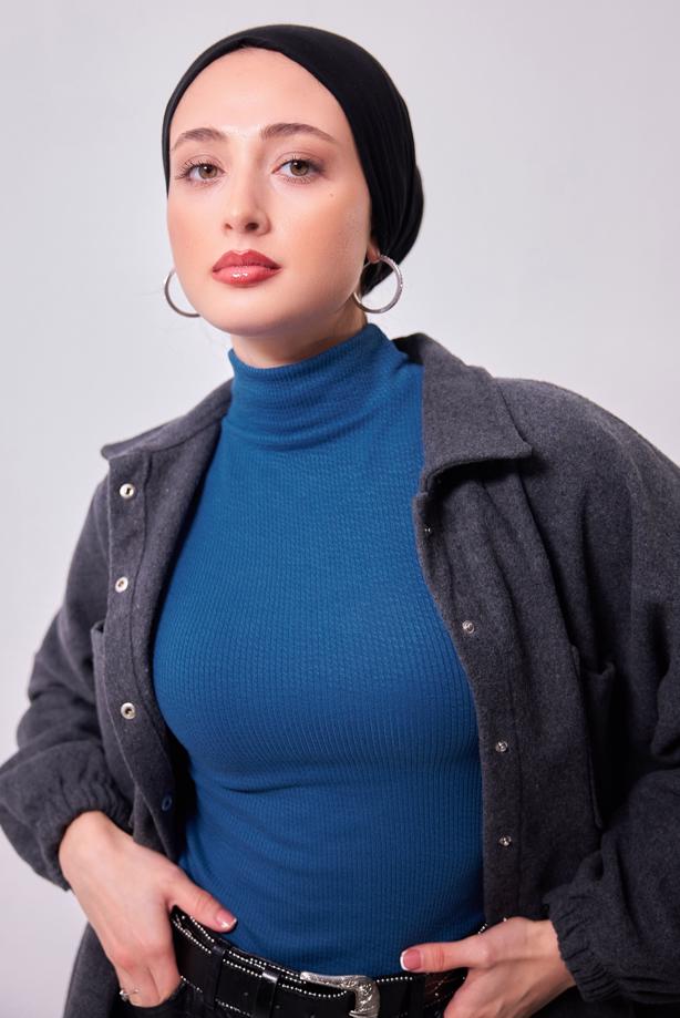 Vêtements hijab BLEU MARINE PULL SANS MANCHES T 8253 - TRENDTESETTÜR