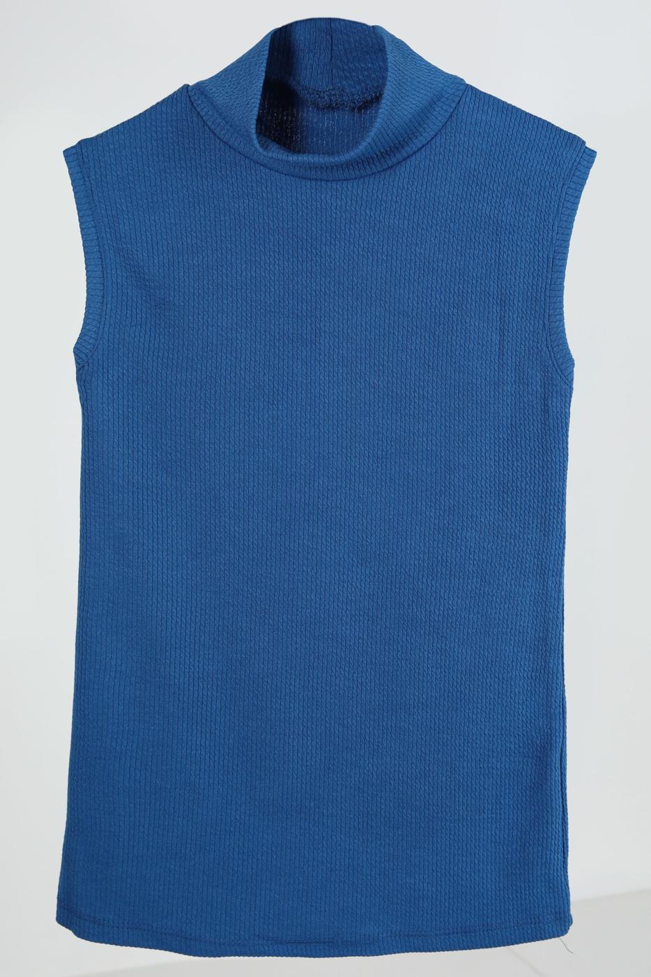 Hijab clothing NAVY BLUE SLEEVELESS SWEATER T 8253