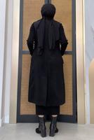 Tesettür giyim SİYAH KUŞAKLI KAŞE YELEK T 1277