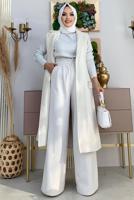 Vêtements hijab ÉCRU GILET CEINTURÉ TAMPON T 1277