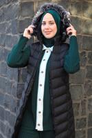 Hijab clothing BLACK HOODED PUFFER VEST T 2020-1