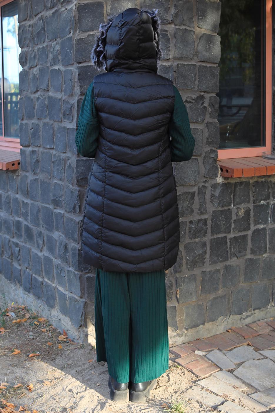 Hijab clothing BLACK HOODED PUFFER VEST T 2020-1