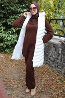 Hijab clothing WHITE HOODED PUFFER VEST T 2020-1