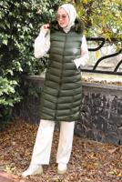 Hijab clothing KHAKI HOODED PUFFER VEST T 2020-1