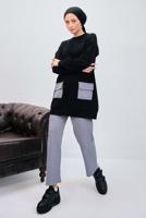 Tesettür giyim SİYAH PANTOLONLU TAKIM T 6153