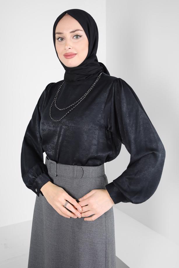 Hijab clothing BLACK T 44309 ALVİNA NELLA TUNİK 40/48 TEK38 - TRENDTESETTÜR