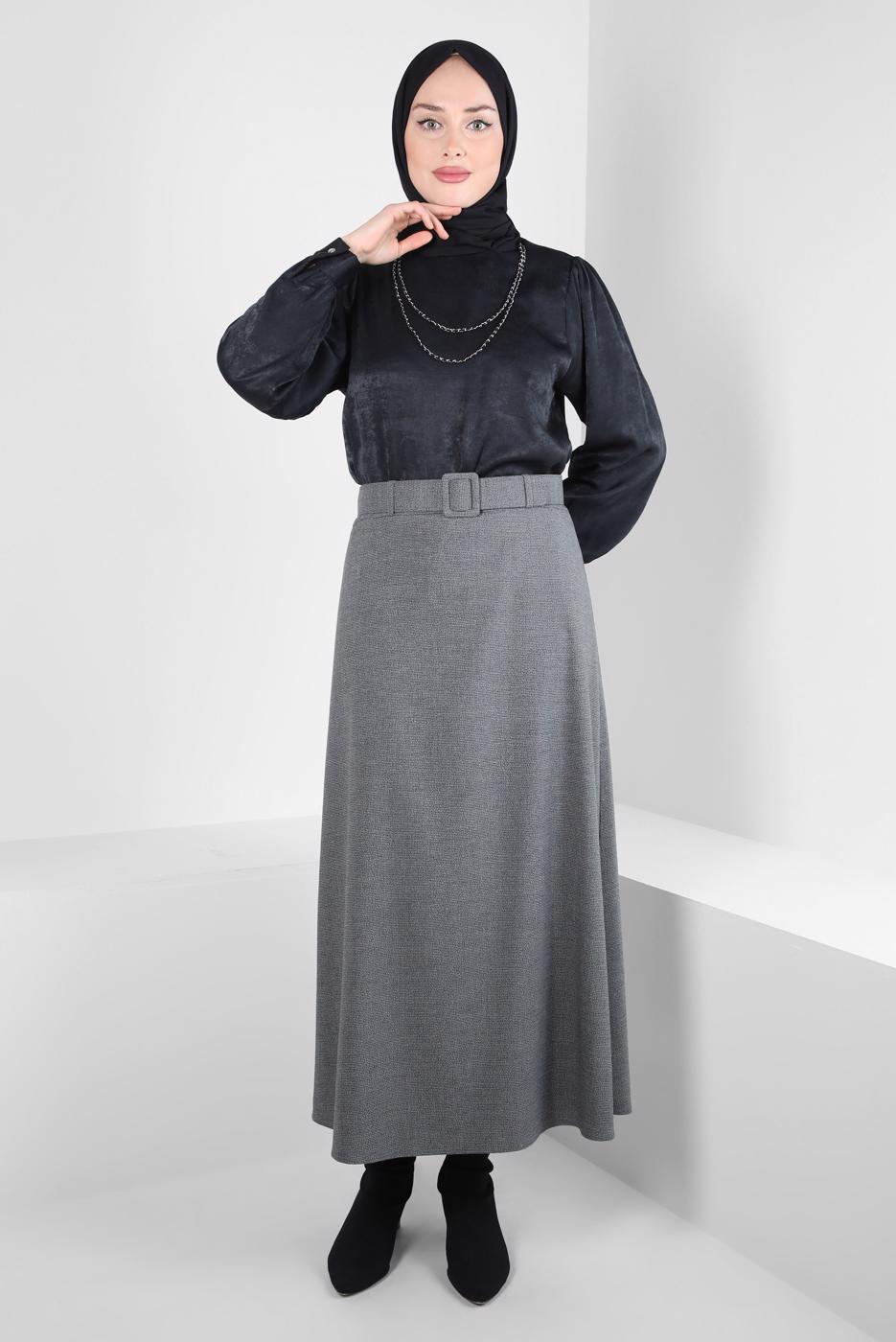 Hijab clothing BLACK T 44309 ALVİNA NELLA TUNİK 40/48 TEK38