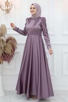 Hijab clothing PURPLE EVENING DRESS WITH GEM T 1653