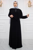 Vêtements hijab NOIR ROBE DE SOIRÉE AVEC GEMME T 2211