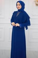 Vêtements hijab BLEU MARINE ROBE DE SOIRÉE AVEC GEMME T 2211