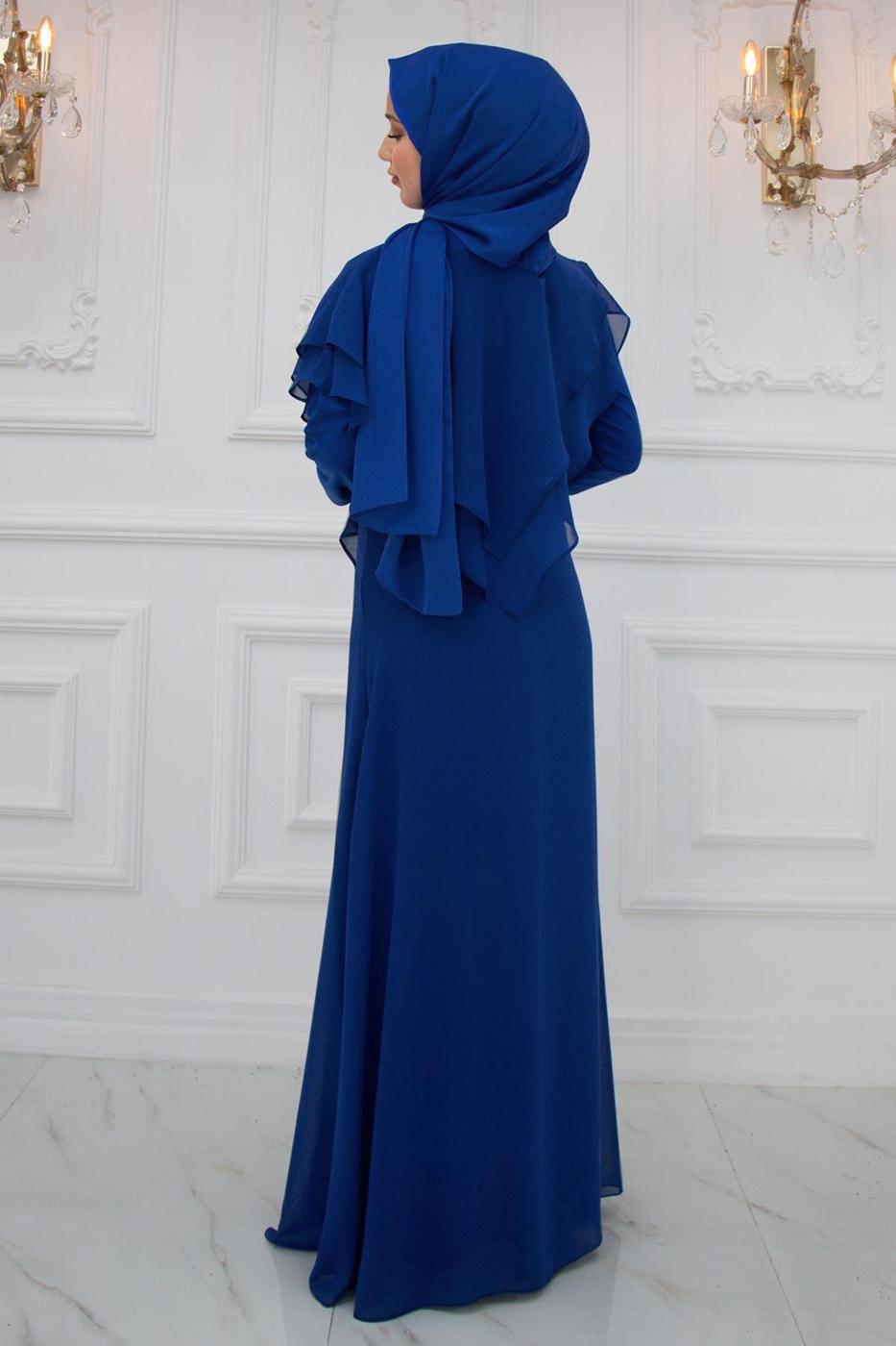 Vêtements hijab BLEU MARINE ROBE DE SOIRÉE AVEC GEMME T 2211